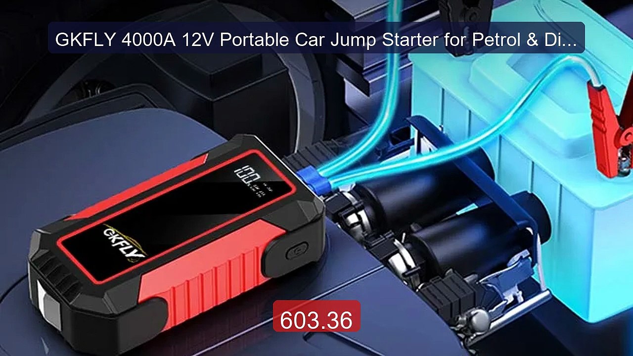 GKFLY 4000A 12V Portable Car Jump Starter for Petrol & Diesel Vehic... -- Top Rated 2026 | Buy Now!