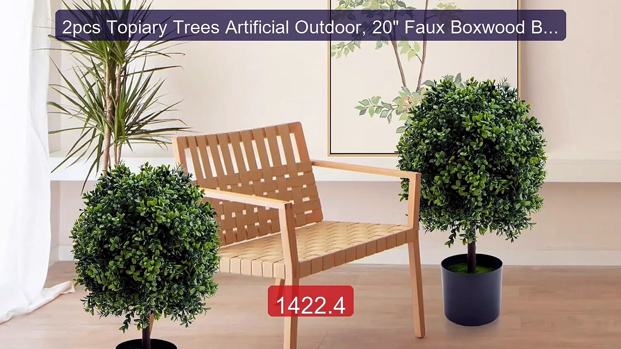 2pcs Topiary Trees Artificial Outdoor, 20" Faux Boxwood Balls Trees... -- Top Rated 2026 | Buy Now!