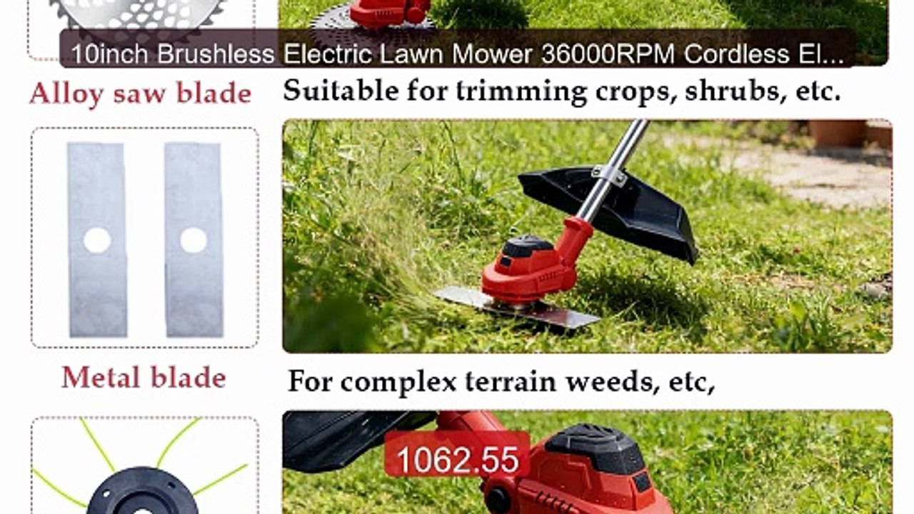10inch Brushless Electric Lawn Mower 36000RPM Cordless Electri... -- Best Buy 2026 | Great Quality!