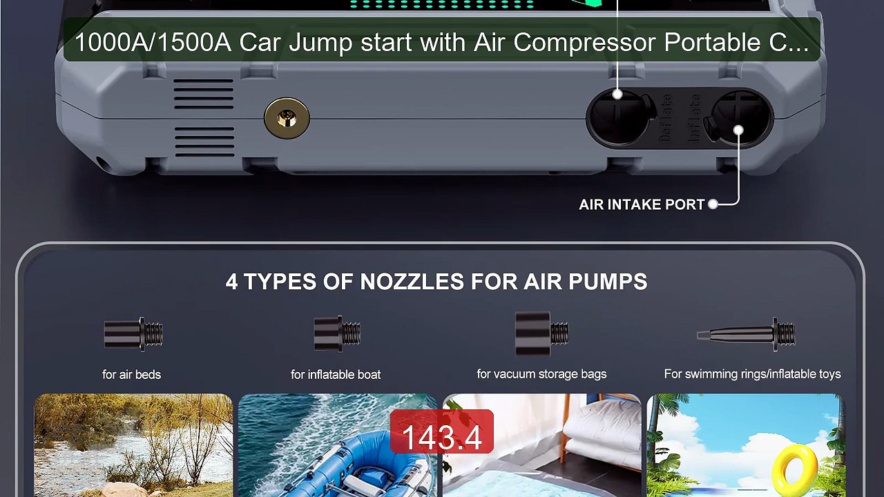 1000A/1500A Car Jump start with Air Compressor Portable Car Battery... -- Top Rated 2026 | Buy Now!
