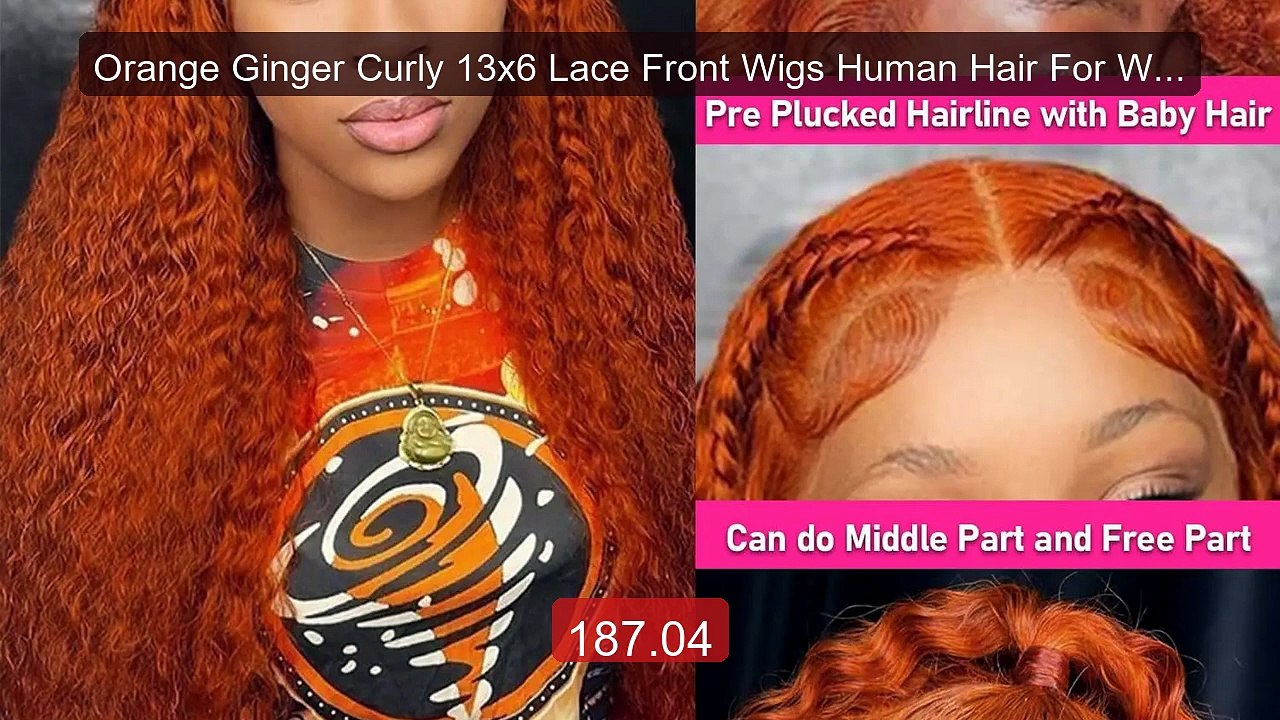 Orange Ginger Curly 13x6 Lace Front Wigs Human Hair For Women ... -- Hot Deal 2026 | Limited Offer!