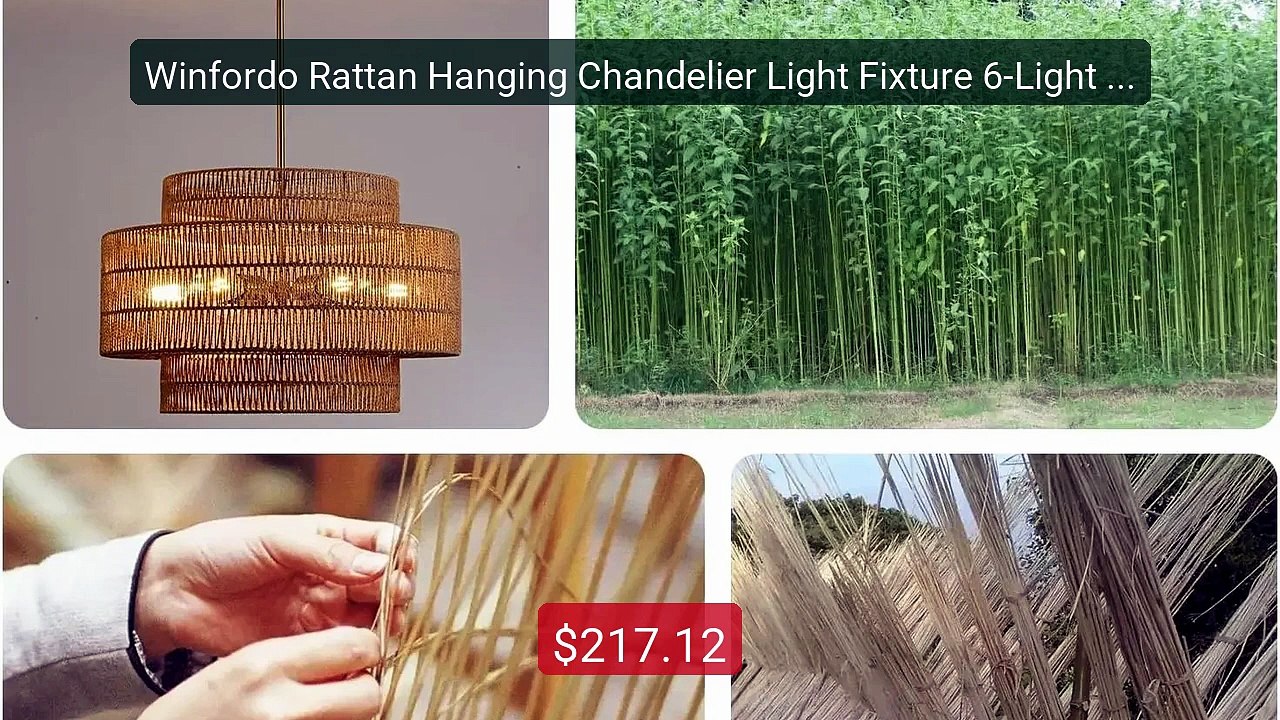 Winfordo Rattan Hanging Chandelier Light Fixture 6-Light Hand... -- Amazing Value 2026 | Must Have!