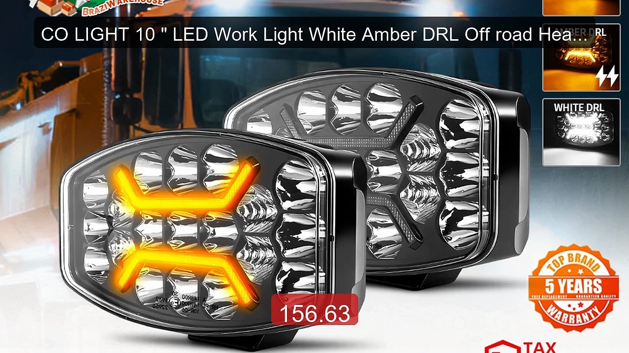 CO LIGHT 10 " LED Work Light White Amber DRL Off road Headlight Spo... -- Top Rated 2026 | Buy Now!