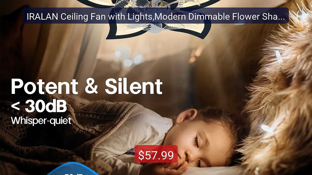 IRALAN Ceiling Fan with Lights,Modern Dimmable Flower Shape, Remote... -- Top Rated 2026 | Buy Now!