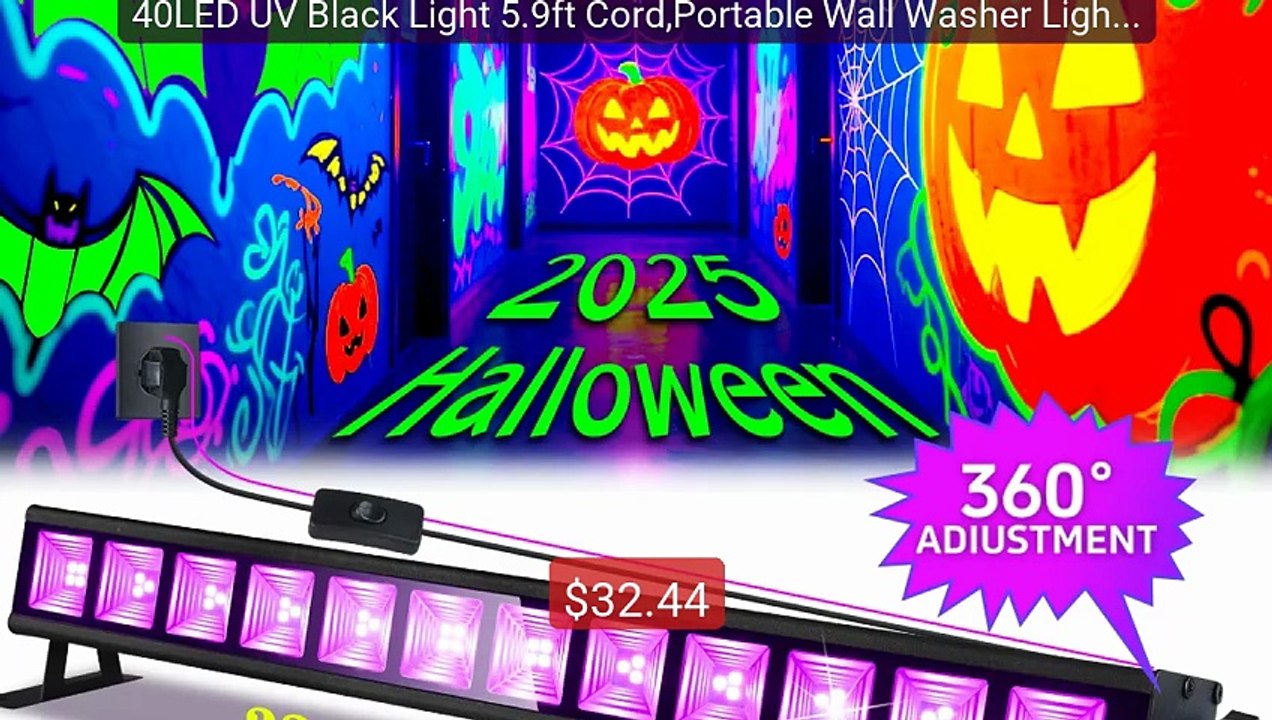 40LED UV Black Light 5.9ft Cord,Portable Wall Washer Light,Fl... -- Amazing Value 2026 | Must Have!