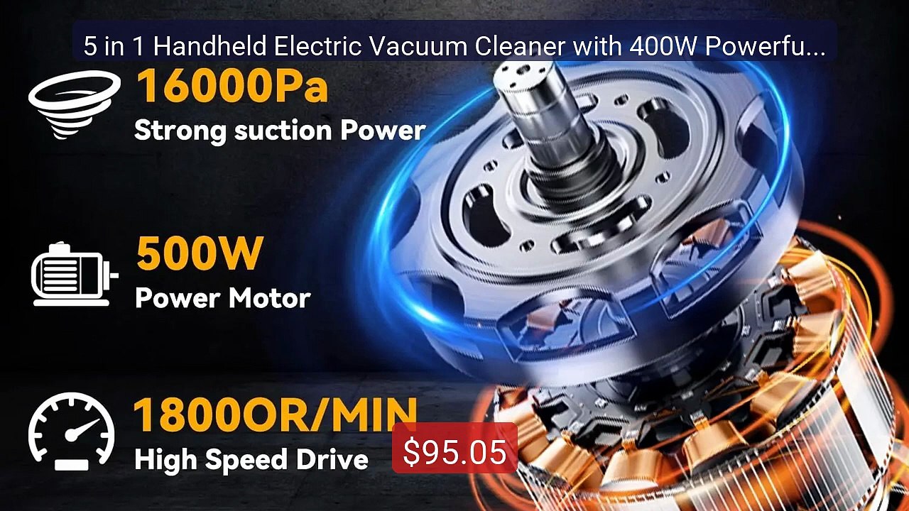 5 in 1 Handheld Electric Vacuum Cleaner with 400W Powerful Mot... -- Best Buy 2026 | Great Quality!