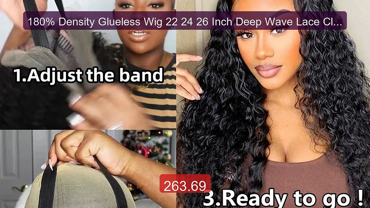 180% Density Glueless Wig 22 24 26 Inch Deep Wave Lace Clos... -- Top Pick 2026 | Unbeatable Price!