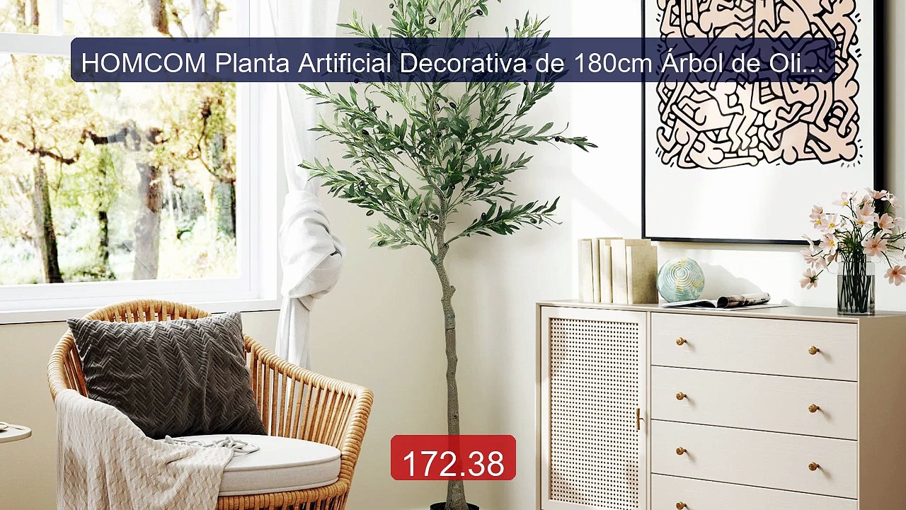 HOMCOM Planta Artificial Decorativa de 180cm Árbol de Olivo con 90... -- Best Deal 2026 | Shop Now!