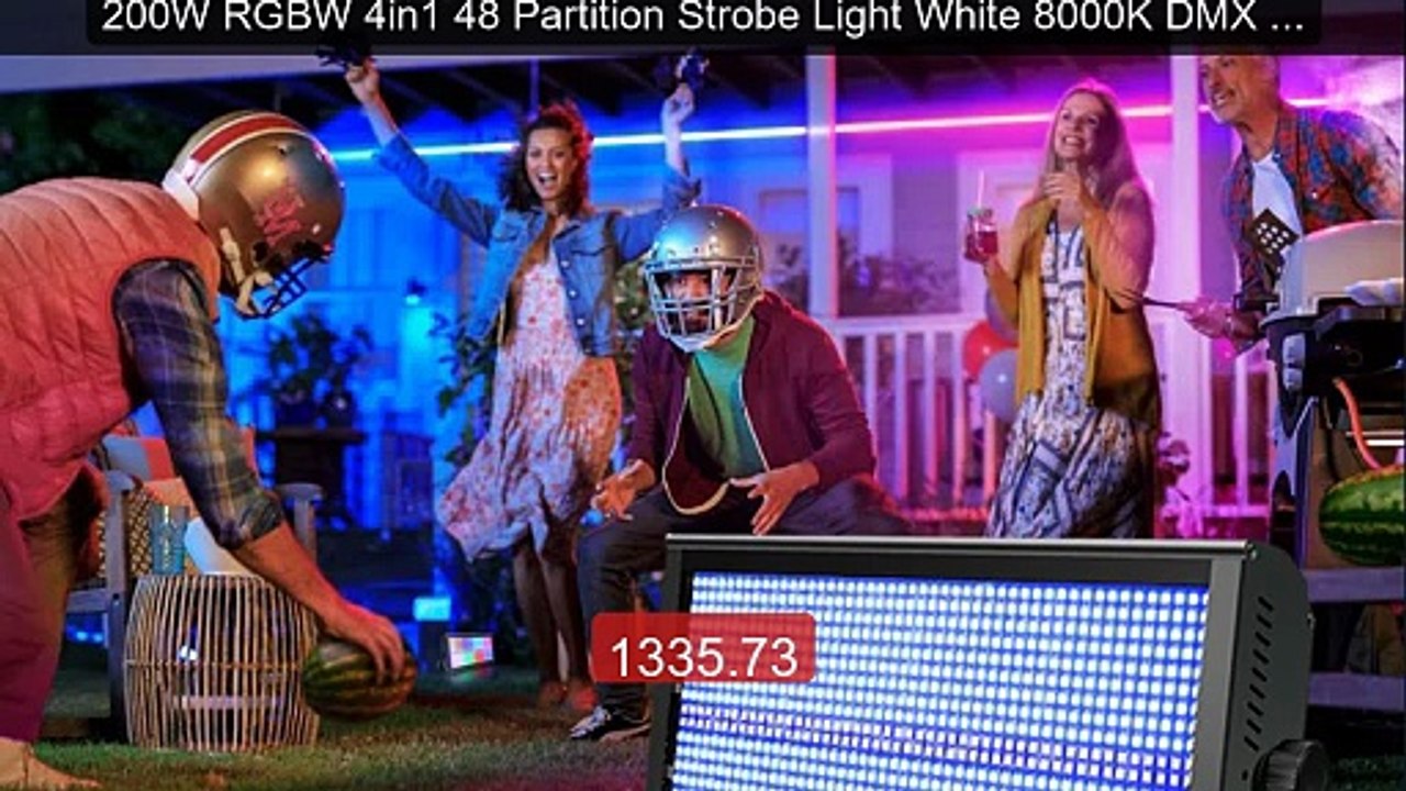 200W RGBW 4in1 48 Partition Strobe Light White...