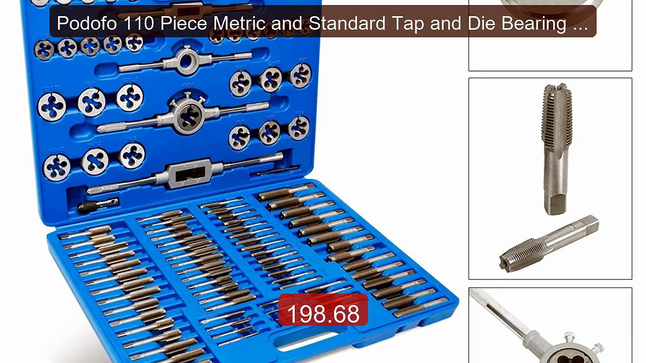 Podofo 110 Piece Metric and Standard Tap and Die Bearing Stee... -- Amazing Value 2026 | Must Have!