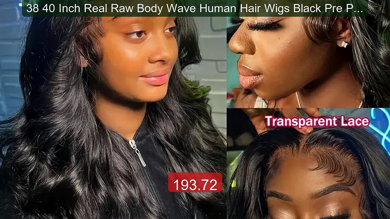 38 40 Inch Real Raw Body Wave Human Hair Wigs Black Pre Plucke... -- Best Buy 2026 | Great Quality!