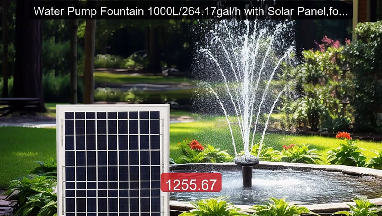 Water Pump Fountain 1000L/264.17gal/h with Solar Panel,for Po... -- Amazing Value 2026 | Must Have!