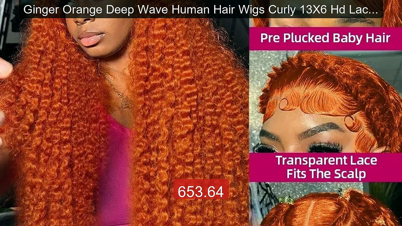 Ginger Orange Deep Wave Human Hair Wigs Curly 13X6 Hd Lace Frontal... -- Best Deal 2026 | Shop Now!