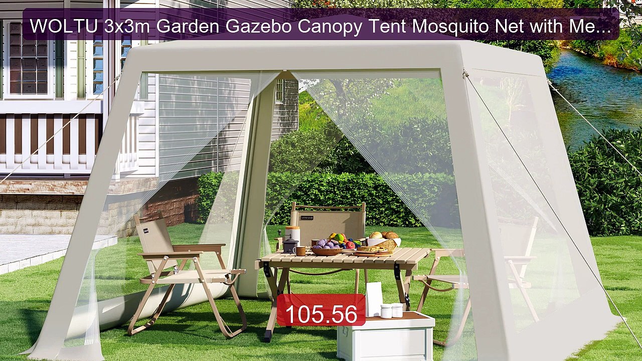 WOLTU 3x3m Garden Gazebo Canopy Tent Mosquito Net with Mesh S... -- Amazing Value 2026 | Must Have!