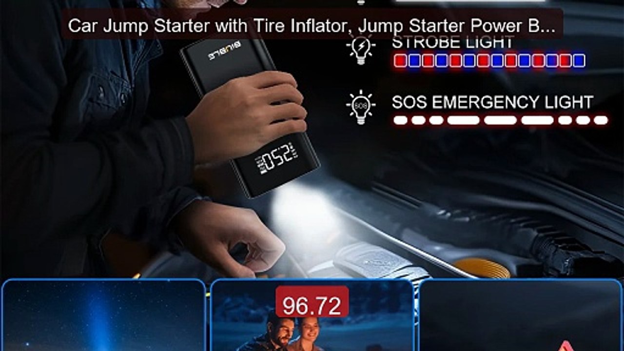 Car Jump Starter with Tire Inflator, Jump Starter Power Bank with 1... -- Top Rated 2026 | Buy Now!
