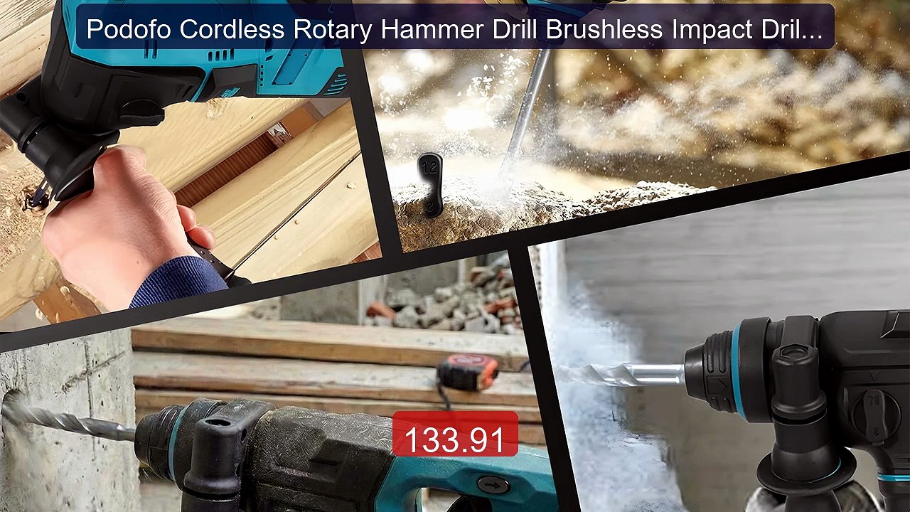 Podofo Cordless Rotary Hammer Drill Brushless Impact Drilling Mult... -- Best Deal 2026 | Shop Now!