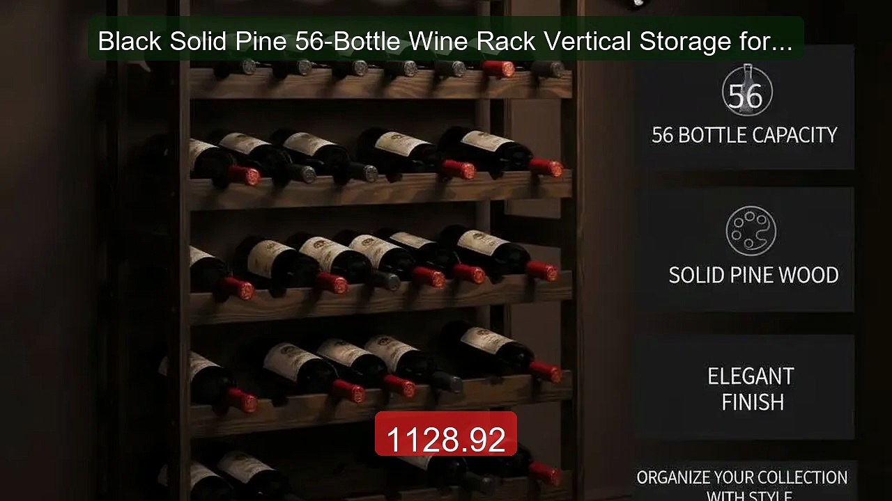 Black Solid Pine 56-Bottle Wine Rack Vertical Storage for C... -- Top Pick 2026 | Unbeatable Price!