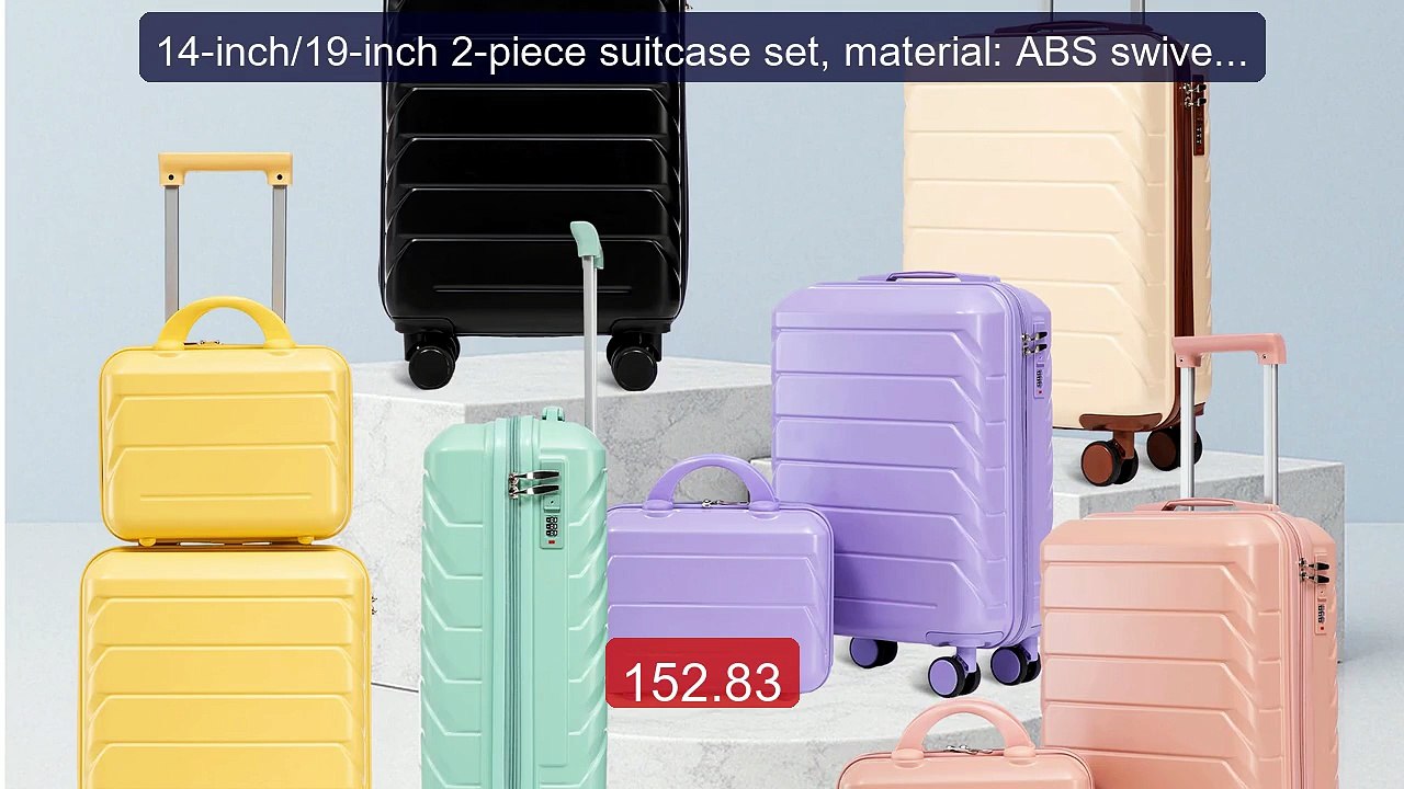 14-inch/19-inch 2-piece suitcase set, material: ABS swivel whe... -- Best Buy 2026 | Great Quality!