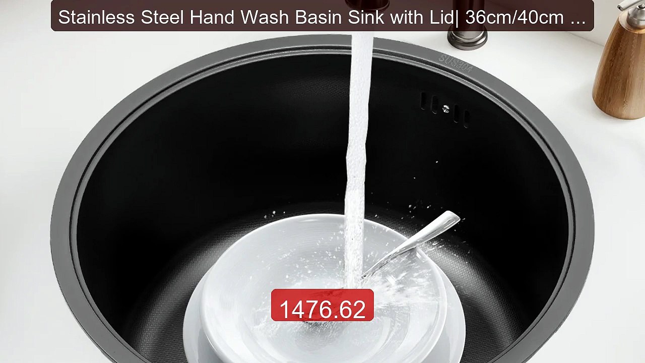Stainless Steel Hand Wash Basin Sink with Lid| 36cm/40cm Bl... -- Top Pick 2026 | Unbeatable Price!