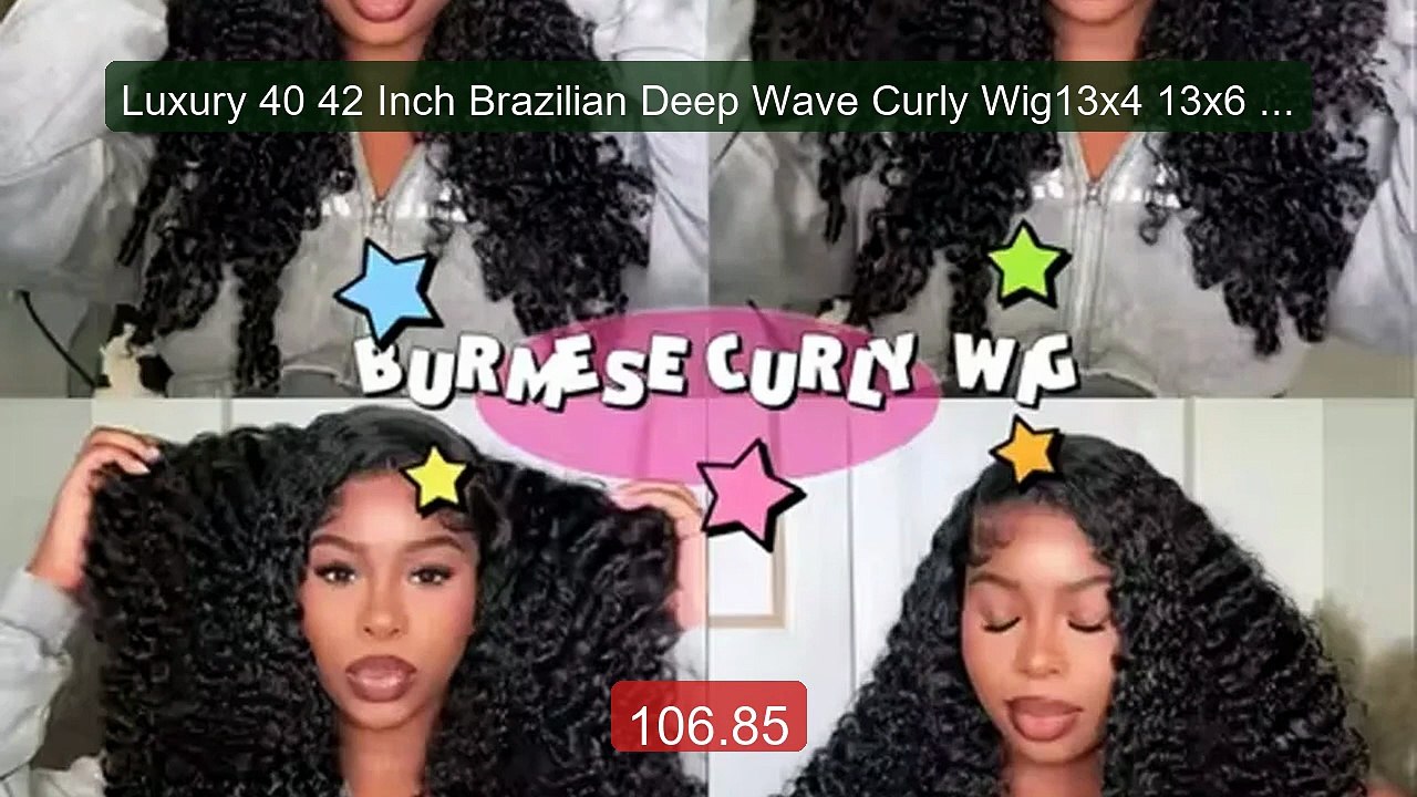 Luxury 40 42 Inch Brazilian Deep Wave Curly Wig13x4 13x6 HD T... -- Amazing Value 2026 | Must Have!