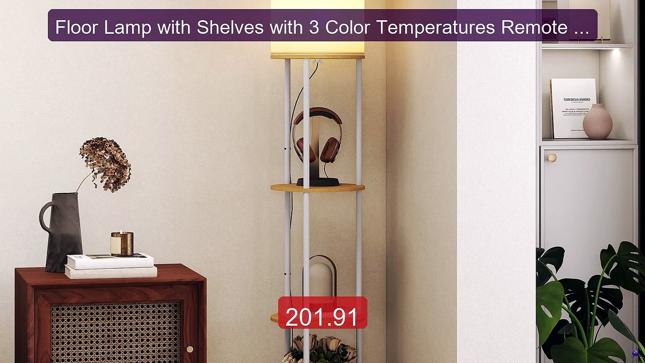 Floor Lamp with Shelves with 3 Color Temperatures Remote Control fo... -- Top Rated 2026 | Buy Now!