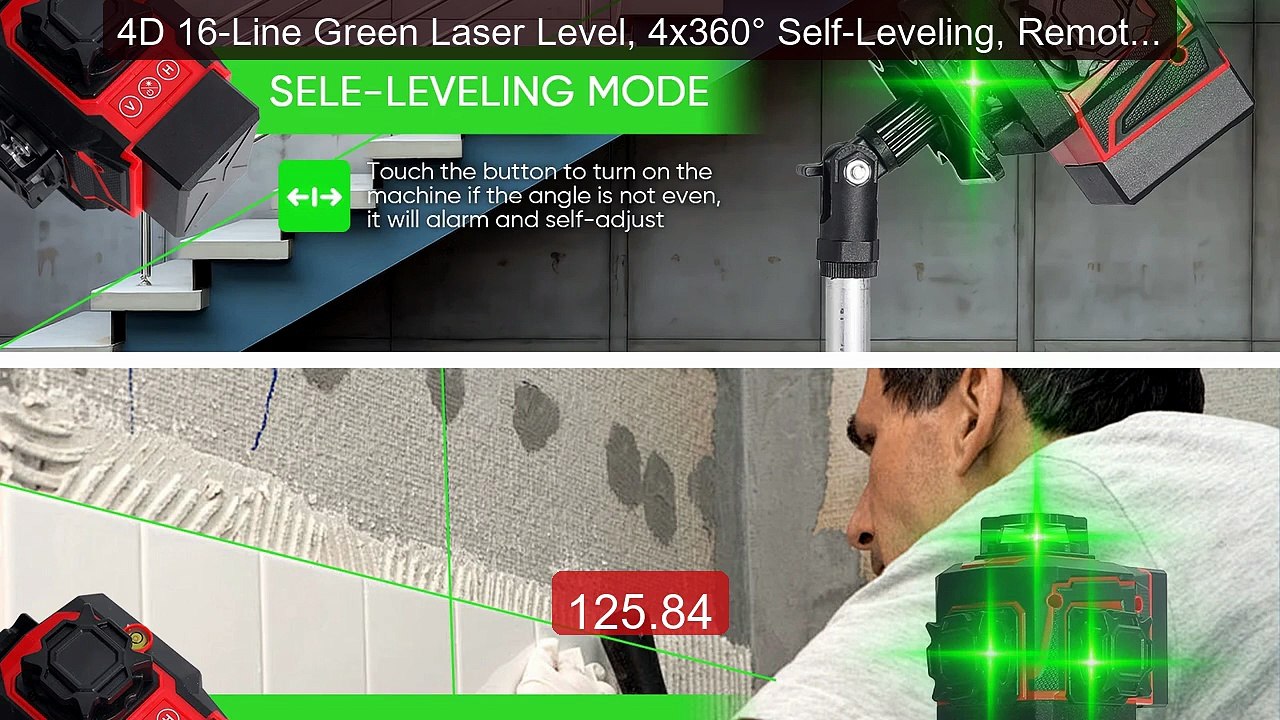4D 16-Line Green Laser Level, 4x360° Self-Leveling, Remote ... -- Top Pick 2026 | Unbeatable Price!