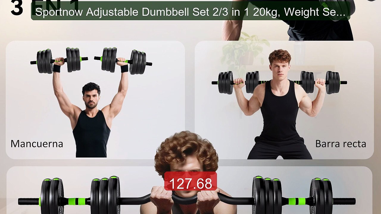 Sportnow Adjustable Dumbbell Set 2/3 in 1 20kg, Weight Set wi... -- Amazing Value 2026 | Must Have!