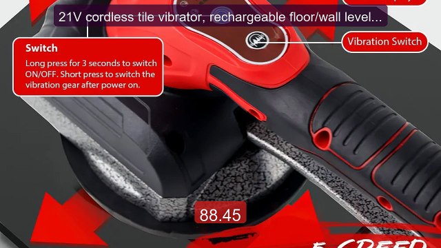 21V cordless tile vibrator, rechargeable floor/wall levelle... Top Pick 2026 | Unbeatable Price!