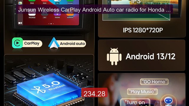 Junsun Wireless CarPlay Android Auto car radio for Honda Accord 8 ... Best Deal 2026 | Shop Now!