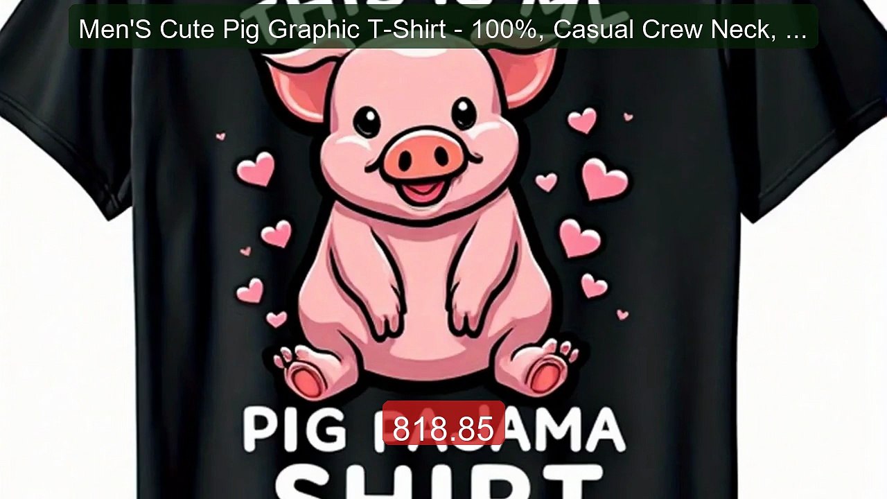 Men'S Cute Pig Graphic T-Shirt - 100%, Casual Crew Neck, Short... -- Best Buy 2026 | Great Quality!