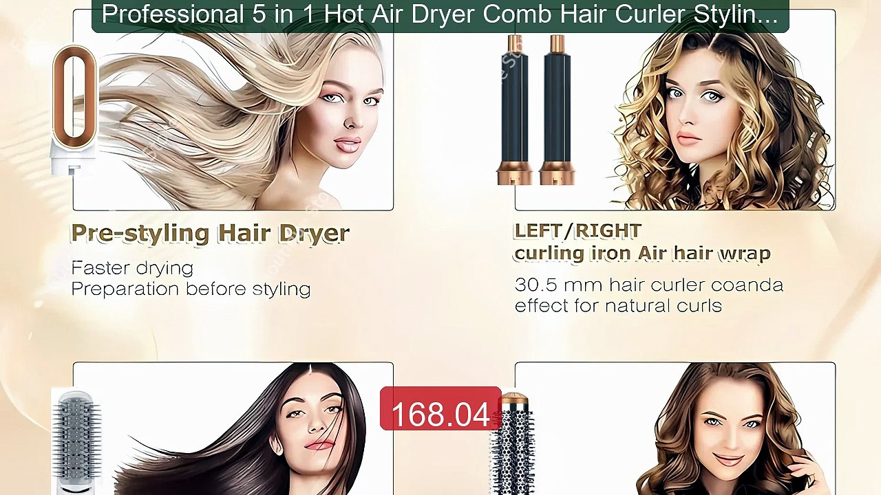 Professional 5 in 1 Hot Air Dryer Comb Hair Curler Styling To... -- Amazing Value 2026 | Must Have!