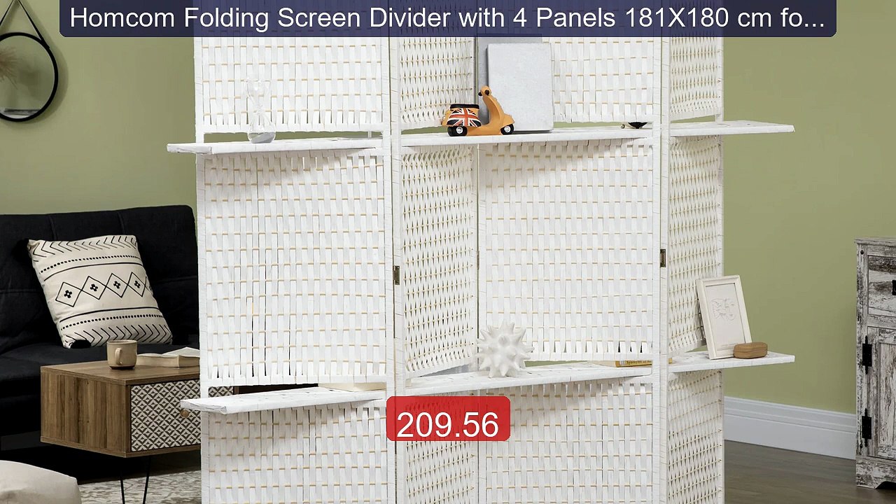 Homcom Folding Screen Divider with 4 Panels 181X180 cm for Bed... -- Best Buy 2026 | Great Quality!