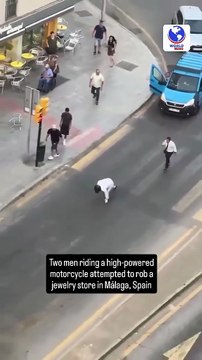Two men riding a high-powered motorcycle attempted to rob