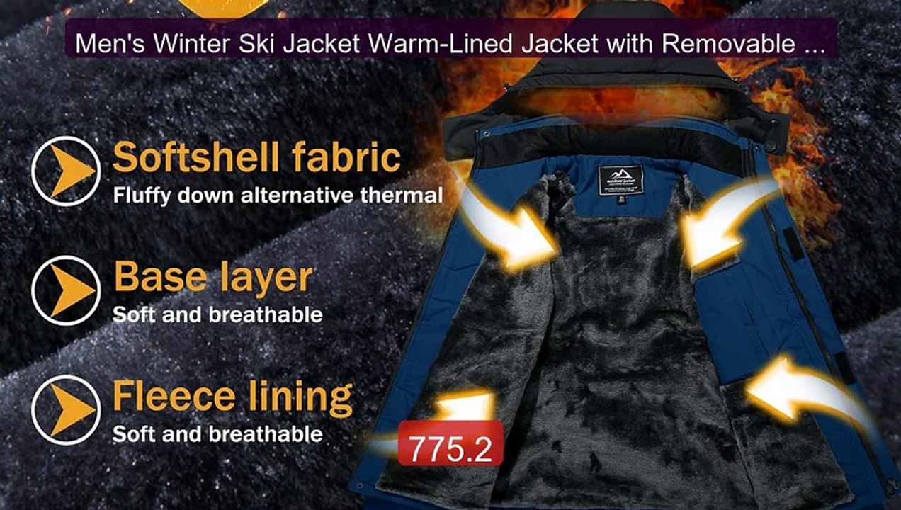 Men's Winter Ski Jacket Warm-Lined Jacket with Removable Hood ... -- Best Buy 2026 | Great Quality!
