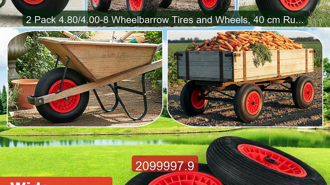 2 Pack 4.80/4.00-8 Wheelbarrow Tires and Wheels, 40 cm Rubber Whee... -- Best Deal 2026 | Shop Now!