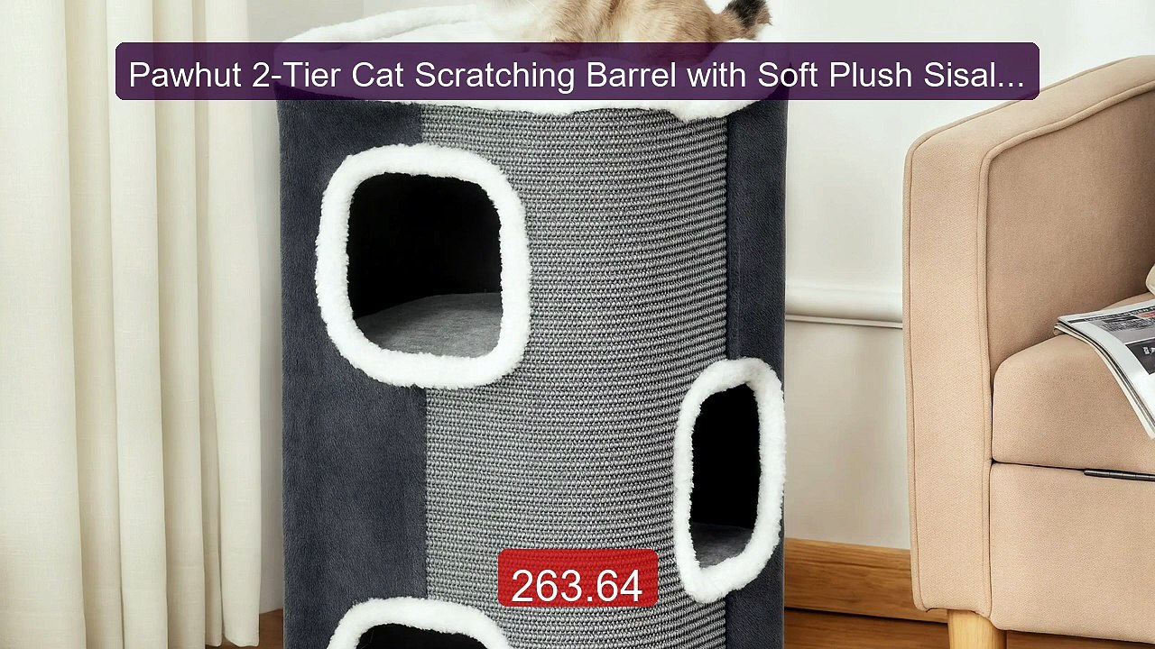 Pawhut 2-Tier Cat Scratching Barrel with Soft Plush Sisal C... -- Top Pick 2026 | Unbeatable Price!