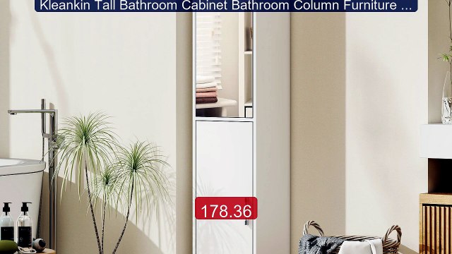 Kleankin Tall Bathroom Cabinet Bathroom Column Furniture with ... Hot Deal 2026 | Limited Offer!