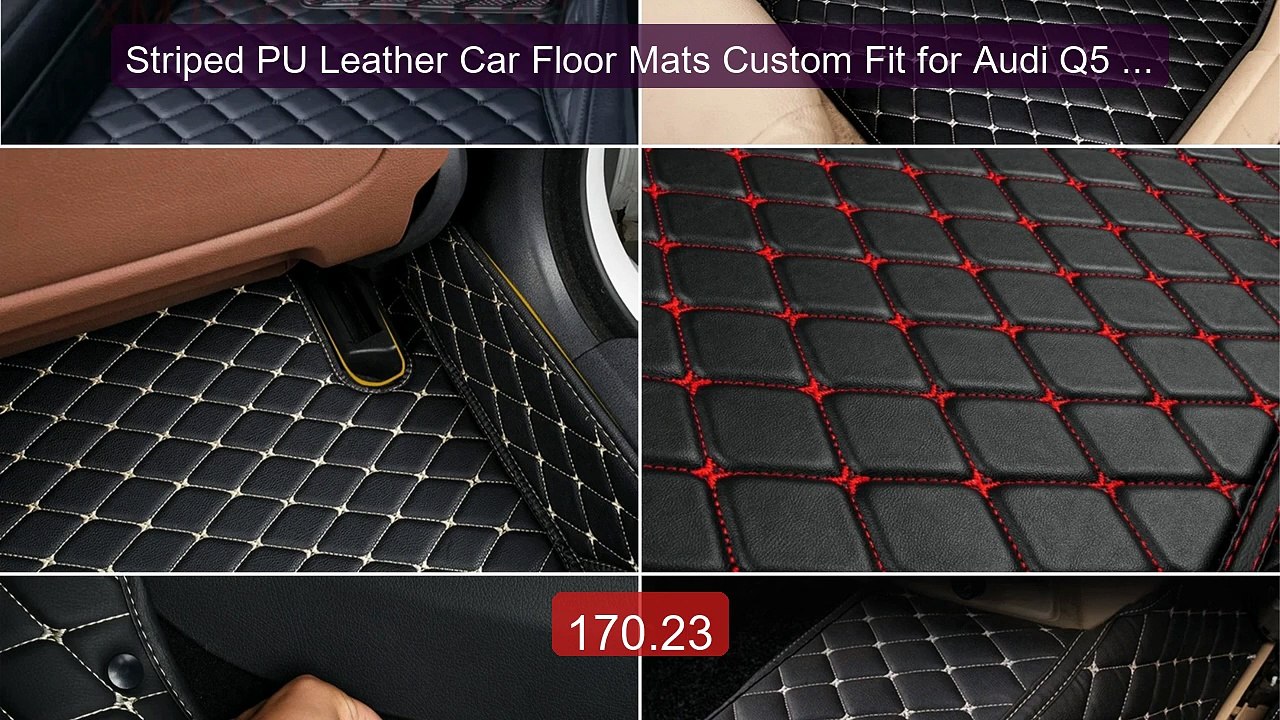 Striped PU Leather Car Floor Mats Custom Fit for Audi Q5 FY... -- Top Pick 2026 | Unbeatable Price!
