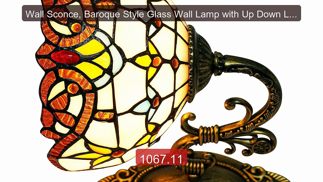 Wall Sconce, Baroque Style Glass Wall Lamp with Up Down Light,... -- Hot Deal 2026 | Limited Offer!