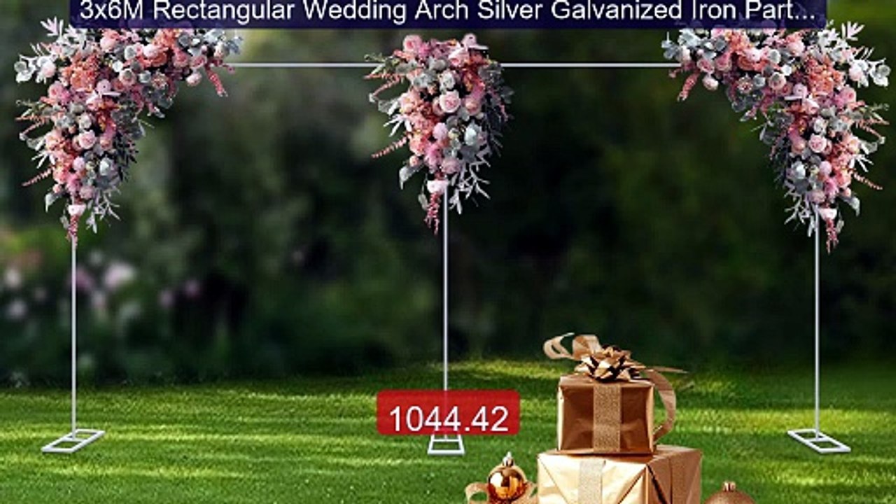 3x6M Rectangular Wedding Arch Silver Galvanized Iron Party Bac... -- Best Buy 2026 | Great Quality!
