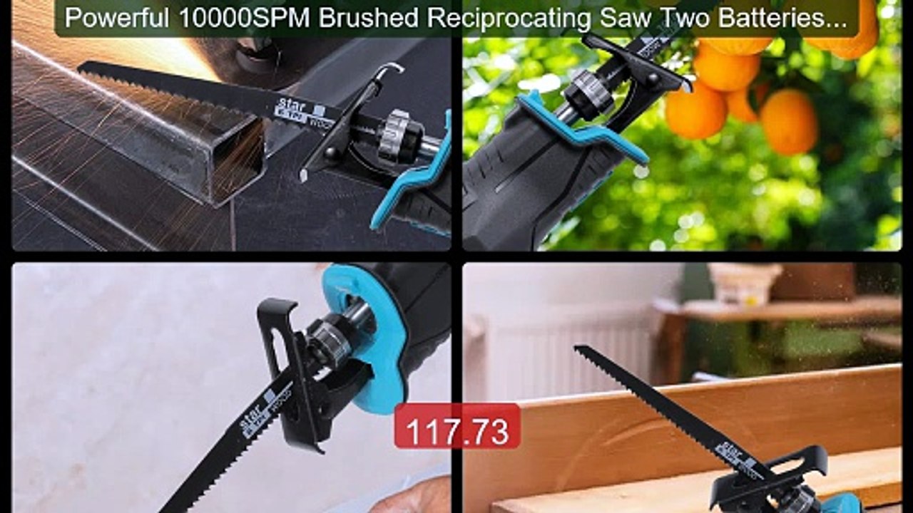 Powerful 10000SPM Brushed Reciprocating Saw Two Batteries One Char... -- Best Deal 2026 | Shop Now!