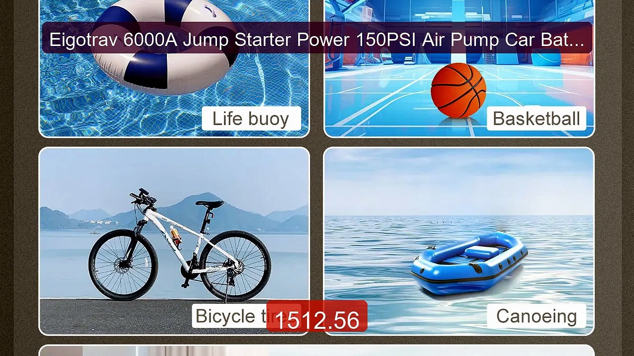 Eigotrav 6000A Jump Starter Power 150PSI Air Pump Car Batte... -- Top Pick 2026 | Unbeatable Price!