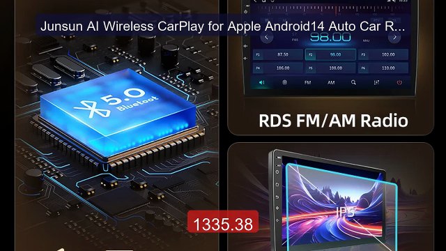 Junsun AI Wireless CarPlay for Apple Android14 Auto Car Rad... Top Pick 2026 | Unbeatable Price!