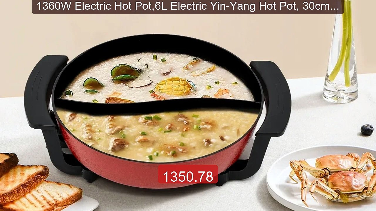 1360W Electric Hot Pot,6L Electric Yin-Yang Hot Pot, 30cm Chin... -- Best Buy 2026 | Great Quality!
