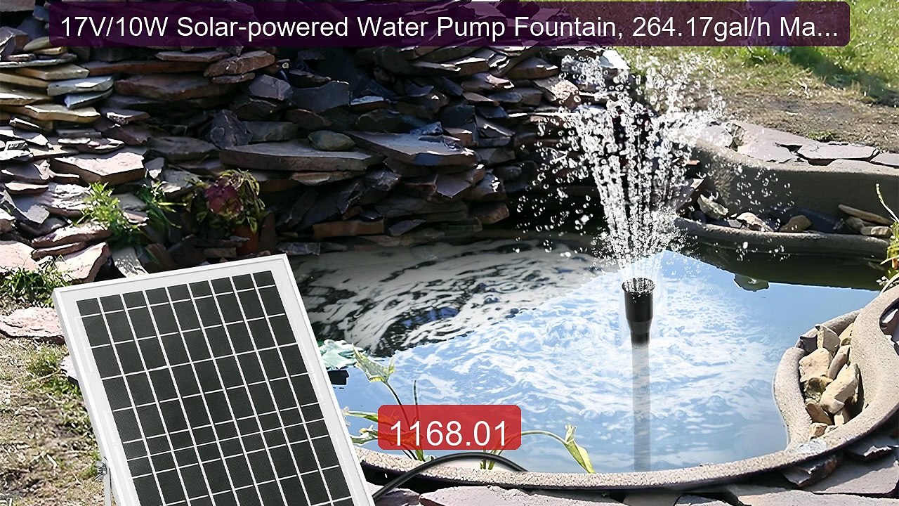 17V/10W Solar-powered Water Pump Fountain, 264.17gal/h Max. Q... -- Amazing Value 2026 | Must Have!