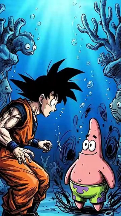 E se o Goku fosse parar na Fenda do Biquíni (Bob Esponja)?#dbz #dragoball #goku #ia