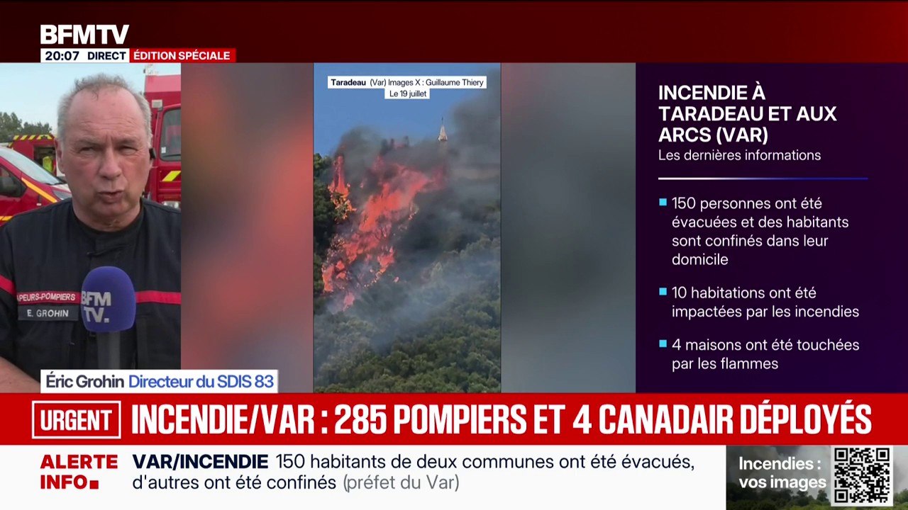 Incendie dans le Var: "Le feu n'est pas encore fixé", indique Éric Grohin, directeur du SDIS 83