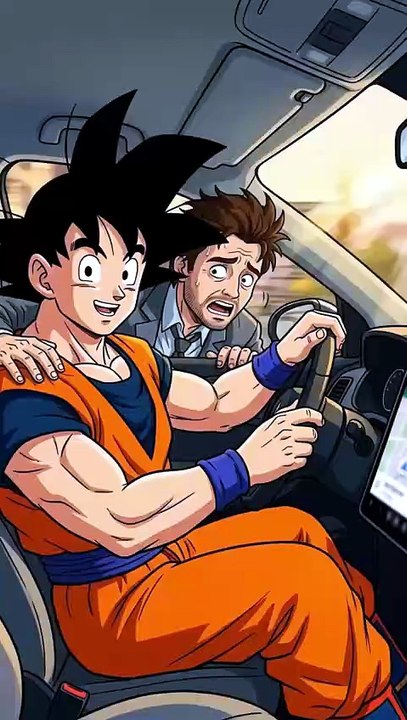 E se o Goku fosse um motorista de Uber? #dbz #dragoball #goku #ia