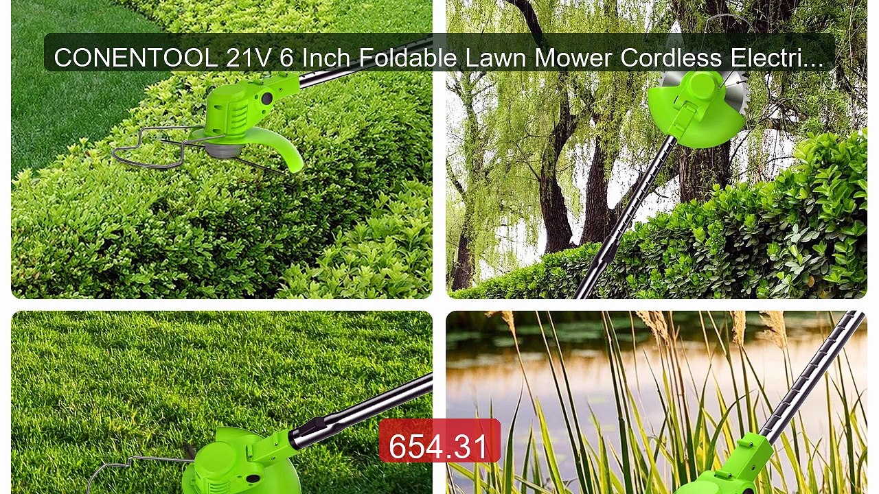 CONENTOOL 21V 6 Inch Foldable Lawn Mower Cordless Electric ... -- Top Pick 2026 | Unbeatable Price!