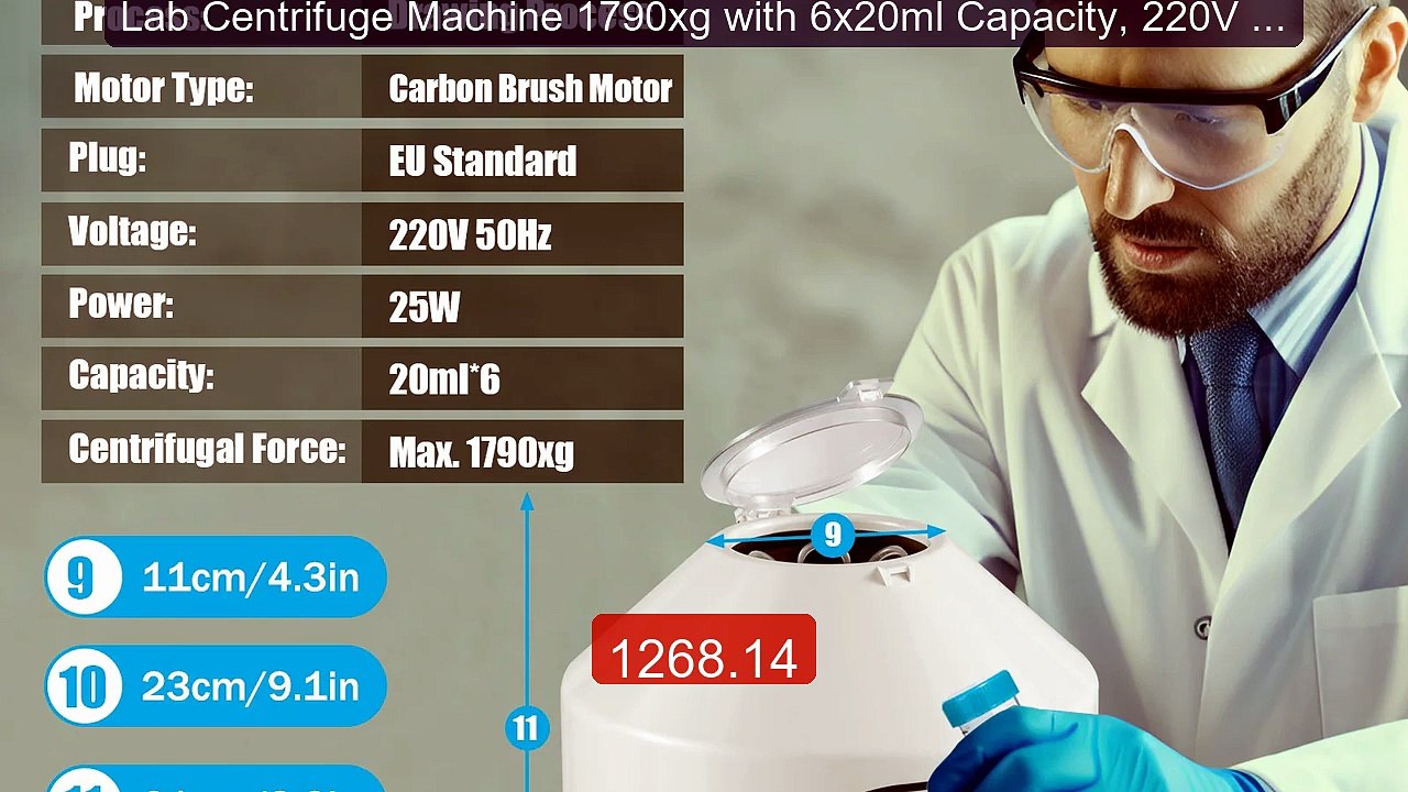Lab Centrifuge Machine 1790xg with 6x20ml Capac...